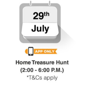 amazon home shopping spree 29th july amazon treasure hunt 2-6 PM