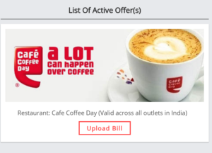 cafe coffee day free latte upload bill and get cash