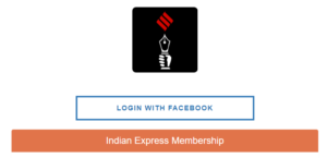 indianexpress login with facebook