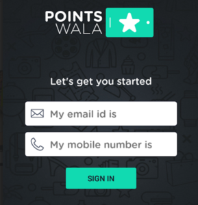 pointswala sign up for a new account