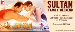 sultan family weekend book 4 ticket and get upto 100 cashback on 2 tickets