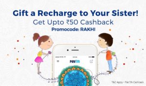 Paytm Get 5 cb on recharge or bill payment