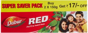 Amazon - Buy Dabur Red Tooth Paste Super Saver Pack - 300 g at Rs 94 only