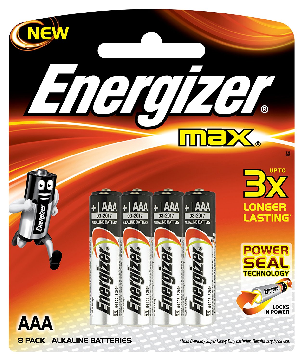 Energizer MAX Alkaline Battery E92BP8 AAA