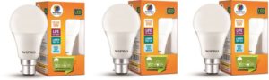 Flipkart - Buy Wipro B22 D LED 9 W Bulb (White, Pack of 3) at Rs 500 only