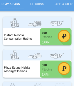 pipit app surveys for earning pitcoins