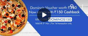 Crownit - Get Rs 150 cashback on Dominos Voucher worth Rs 250 or More 