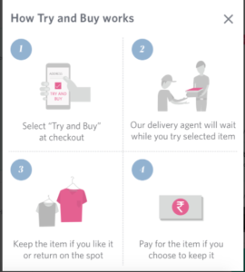 Myntra try and buy