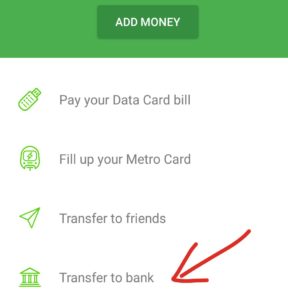 Ola money transfer to bank