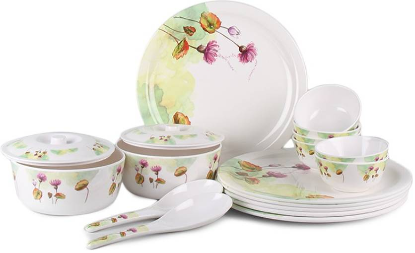 Flipkart - Buy Servewell Magical Flowers Pack of 18 Dinner Set (Melamine) for just Rs.638 (71% off)