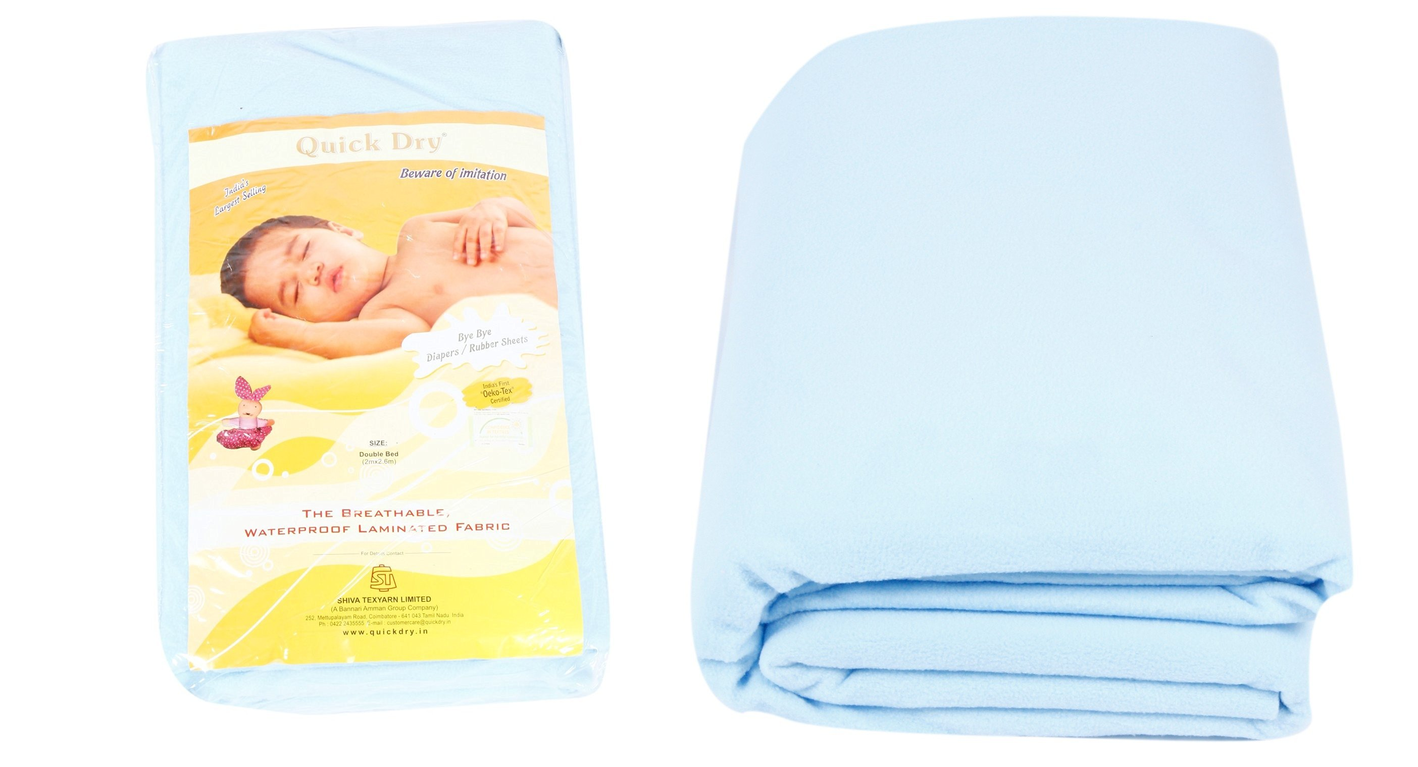Amazon - Buy Quick Dry Double Bed Changing Mat - Blue, Double Bed for just Rs.674