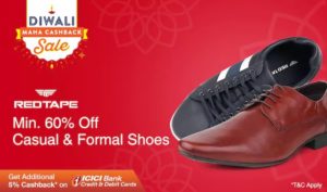 (Suggestions Added) Paytm Diwali Mahacashback Sale – Get upto 70% Off + 40% Extra Cashback on Red Tape Footwear