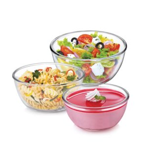 Amazon - Buy Cello Ornella Borosilicate Glass Mixing Bowl Set, 3-Pieces, Clear at Rs 437 only