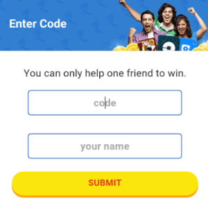 9apps enter referral code fo friend and win Rs 5000
