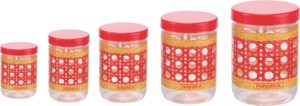 Amazon - Buy Nayasa Sparkle Plastic Container Set, 5-Pieces, Red at Rs 271 only