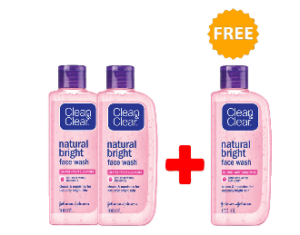 Clean & Clear Natural Bright Face Wash (Buy 2 Get 1 Free)