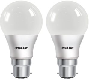 Eveready Base B22D 8-Watt LED Bulb (Pack of 2, Cool Day Light) Rs 199 only amazon GIF 2017