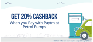 Get 20% Cashback On Paying At Petrol Pumps 