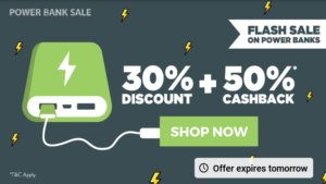 Get 30% Discount +50% Cashback On Buying Powerbank