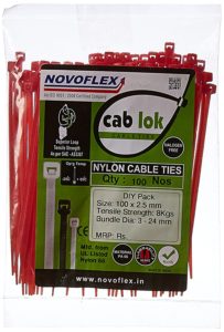 Novoflex Cable Ties 100mm, Red, Pack of 100 Rs 55 only amazon GIF 2017