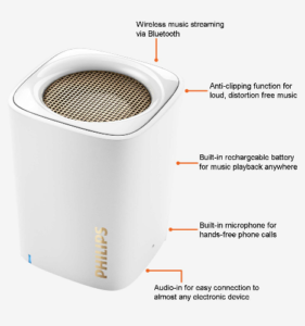 Philips BT100W/00 Speaker (White)