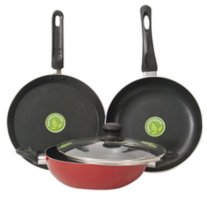 Wellberg Shimmer 3 Pc Induction Based Non-Stick Cookware Set