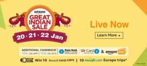 amazon great indian sale 20-22 jan dealnloot live now