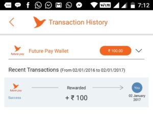 futurepay get Rs 100 on signup free proof