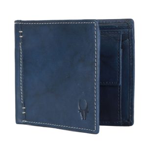 Amazon - Buy WildHorn Washed Blue Antique Soft Genuine Leather Wallet at Rs 199 only