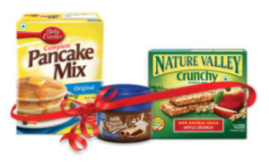 Betty Crocker Pancake 250gm + Pillsbury milk chocolate spread 180 gm+ Nature Valley Crunchy (pack of 6 x2 bars each)-(Combo)