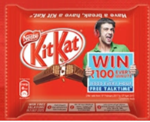 Buy Kitkat and win Rs 100 to 1000 Recharge Every Minute