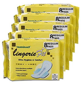 Healthbuddy Lingerie Fit sanitary pad regular- 5 Packs of 8 pcs each