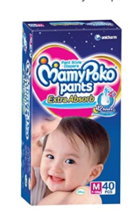 Mamy Poko Medium Size Baby Diapers (40 Count)