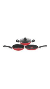 Paytm - Buy Pigeon Carlo Induction Base Aluminium Cookware Gift Set, 4-Pieces, Red at Rs 891 only