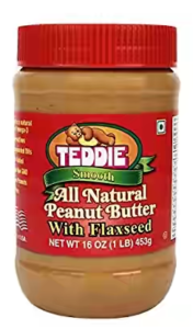 Teddie USA All Natural Smooth Peanut Butter with Flaxseed 450g