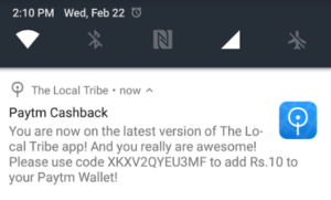 local tribe app Rs 10 paytm coupon code free