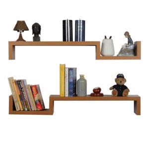Amazon - Buy Forzza Cooper Set of 2 Wall Shelves (Oak) at Rs 499 only