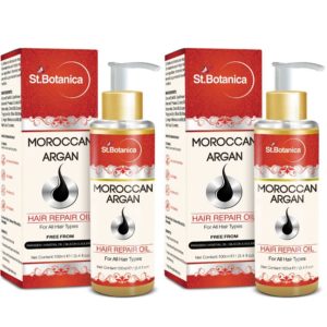 Amazon - Buy St.Botanica Moroccan Argan Hair Repair Oil - 100ml x 2 Pack  at Rs 599 only