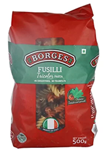 Borges Fusilli Tricolor Pasta, 500g