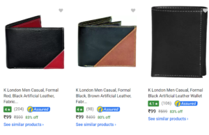 K London wallets at Rs 99 only flipkart