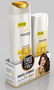 Pantene Total Damage Care Shampoo, 180ml with Total Damage Care Conditioner, 75ml