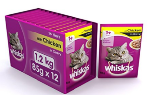 whiskas wet meal adult cat food at rs.44