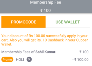 cubber app membership fee Rs 100 pay for free