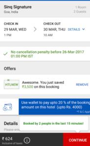 goa hotel booked at 90% off makemytrip loot