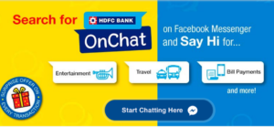 hdfc onchat app get 10 discount on recharges, electricity, gas bills