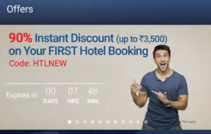 makemytrip app loot get flat 90 discount on hotels