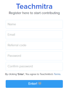 teachmitra sign up and start earning