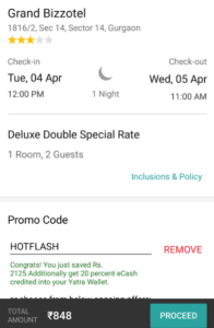 yatra app book hotels at 75 off + extra 10 e-cash + 10 cashback with idea money