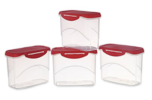All Time Plastics Delite Container Set, 1 Litre, Set of 4, Red at Rs.142