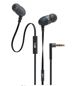 Boat Bassheads 225 In-Ear Super Extra Bass Headphones With One Button Mic (Black) at Rs.234